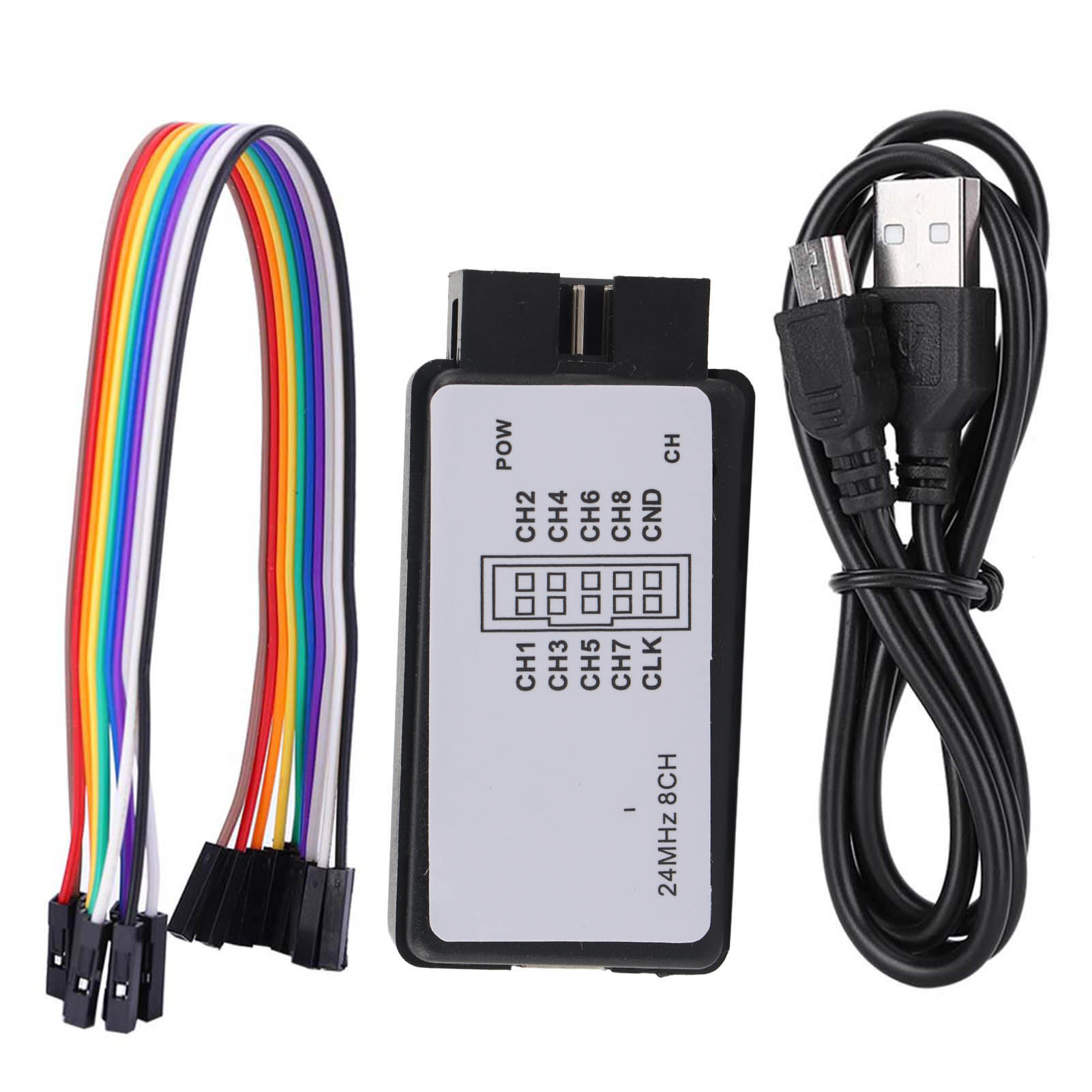 Logic Analyzer Usb - Logikanalysator 24MHz USB-Logikanalysator-Geräteset Mini-Digitalgröße 8-Kanal-Eingang Speicher